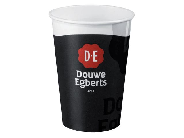 Beker karton Douwe Egberts 180ml zwart 100 stuks | KantineSupplies.nl