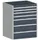 ladekast HxBxD 1000x800x750mm 7laden romp RAL7035 front RAL7016