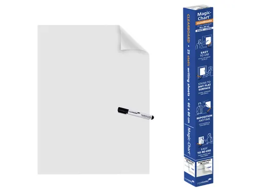 Legamaster Magic-Chart Clearboard Folie 60x80cm Transparant 25 vel