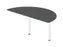 aanbouwtafel,i.h.v.,HxBxD 720-840x1600x800mm,halfrond,MS-donkergrijs