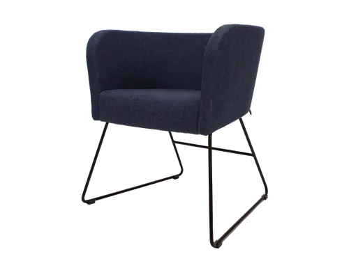 Vergaderstoel Calix met zwart Slede Stof Donkerblauw