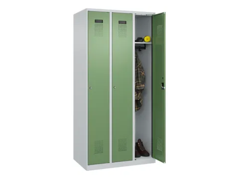 locker,HxBxD 1850x900x500mm,3vak,vak B 300mm,cil.-slot,staand op vloer