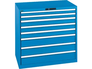ladekast HxBxD 1000x1023x725mm 8laden key lock lak RAL5012 - 1