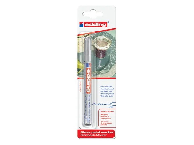 Viltstift edding 780 lakmarker rond zilver 0.8mm blister