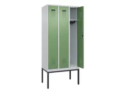 locker,HxBxD 2120x900x500mm,3vak,vak B 300mm,cil.-slot,voetonderstel