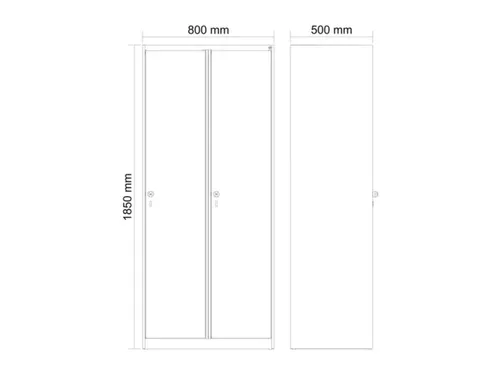 locker,HxBxD 1850x800x500mm,2vak,vak B 400mm,cil.-slot,staand op vloer