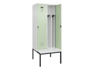 locker met bank,voor scheiding van kleding,HxBxD 2120x800x815mm,2vak - 1