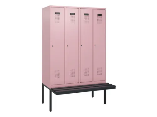locker met bank,HxBxD 1950x1200x815mm,4vak,vak B 300mm,cilinderslot