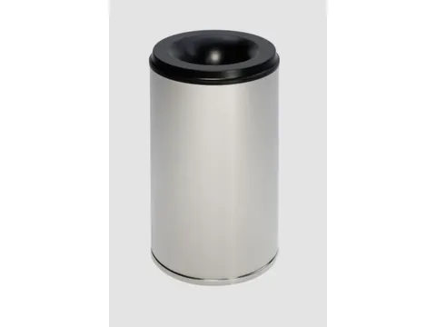 prullenmand van RVS zelfblussend 110 liter HxØ 750x465mm kop zwart