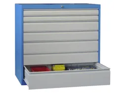 ladekast,HxBxD 1000x1023x600mm,7lade(n),RAL7035,front RAL3000