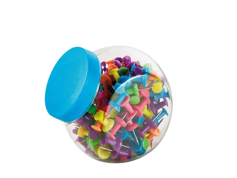 Pushpin Alco 150 st in schroefdop-box NEON-Kleur