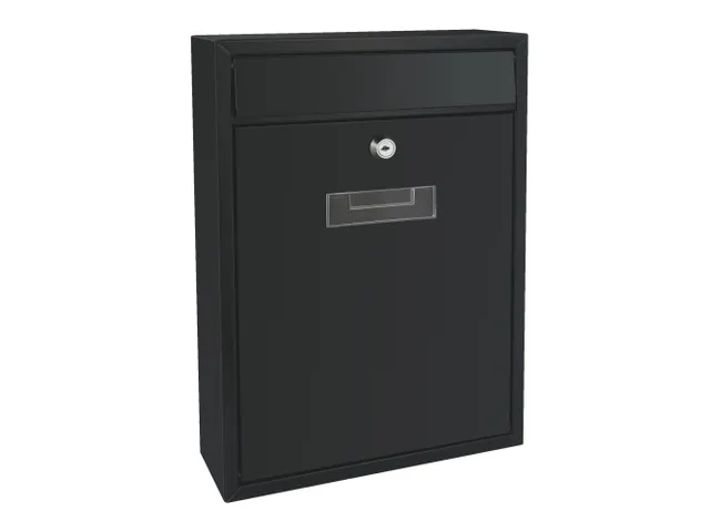 Brievenbus Ibiza Zwart met naamplaatje incl. 2 sleutels 36x26x8cm