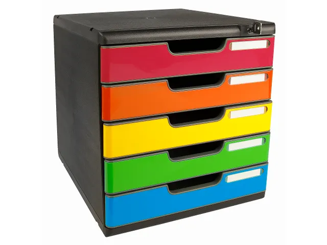 Ladenbox Modulo A4 5 Lades Afsluitbaar Met Sleutel Harlekijn Glossy