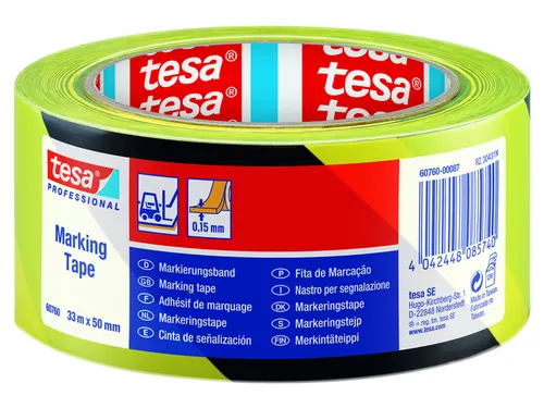 Markeringstape tesa Professional 60760 PV1 50mmx33m geel-zwart