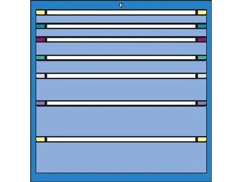 ladekast HxBxD 1000x1205x695mm 7laden RAL7035 front RAL7035