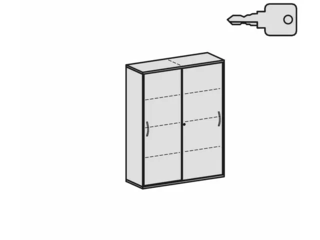 Schuifdeurkast 1540x1200x430mm Romp Noten Decor Front Lichtgrijs
