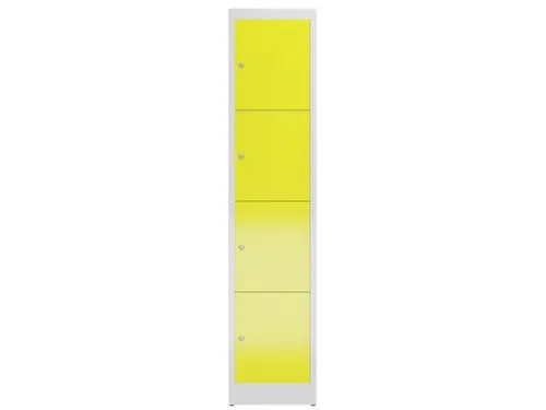 Lockerkast 1800x415x500mm 1x4 vakken cilinderslot, sokkel, RAL1018