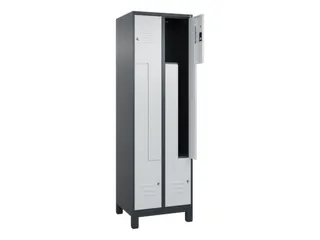 Z-garderobekast,HxBxD 1950x600x500mm,vak B 150/300mm,cil.-slot,voeten - 2