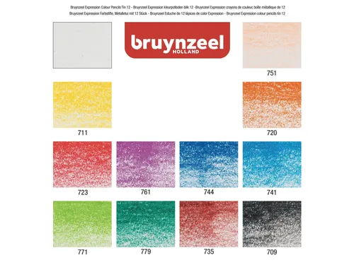 Kleurpotloden Bruynzeel Expression assorti blik à 12 stuks