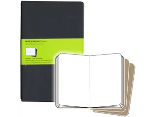 Schrift Moleskine 130x210mm blanco 160 pagina's 70gr zwart set à 3 st - 5