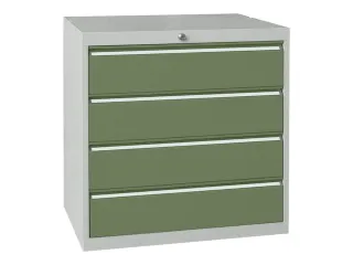 ladekast HxBxD 800x715x600mm 4laden slot RAL7035 front RAL6011 - 2