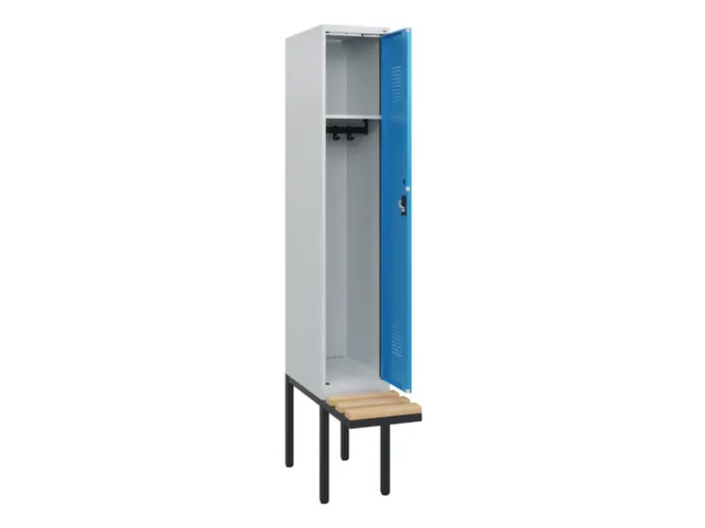 locker met bank,HxBxD 1950x300x815mm,1vak,vak B 300mm,cilinderslot