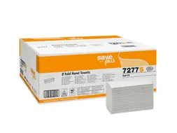 Handdoek Celtex Save Z-vouw 2-laags wit doos 25 pak a 120 vel 20,5 x 2