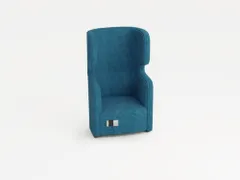 fauteuil,1-zits,geluidabsorberend,stof blauw,HxBxD 1330x860x760mm