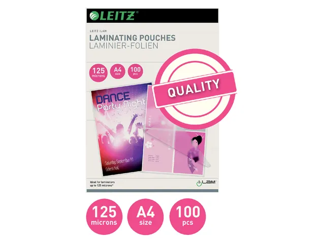 Lamineerhoes Leitz A4 2x125 Micron 100stuks