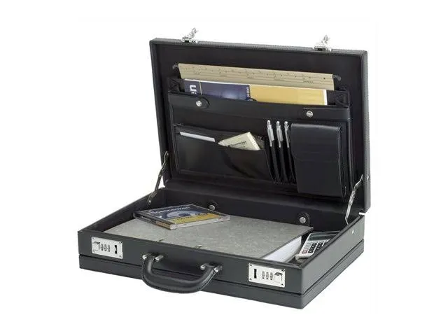 Attaché koffer Alassio PONTE. Zwart kunstleer.