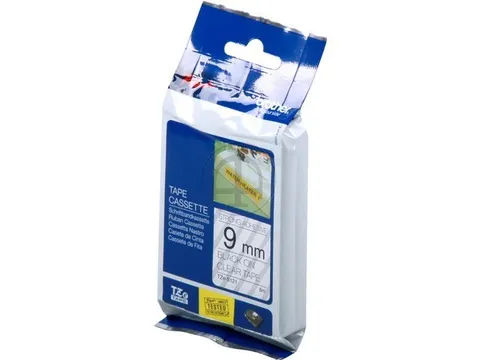 Lettertape Brother P-Touch Tze-S121 9Mm Zwart Op Transparant