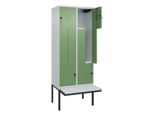 Z-garderobekast,HxBxD 2120x800x815mm,4vak,vak B 400mm,draaigrendel