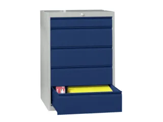 ladekast HxBxD 1000x715x600mm 5laden slot RAL7035 front RAL5010 - 2