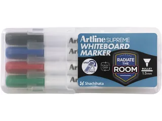 Supreme whiteboardmarker 1.5mm rond assorti etui 4 stuks - 1
