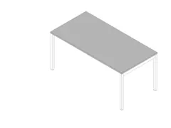 bureau HxBxD 730x1600x800mm blad grijs 4-voeten wit