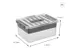 Boîte de rangement Q-line 15L avec plateau, gris transparent - 40 x 3