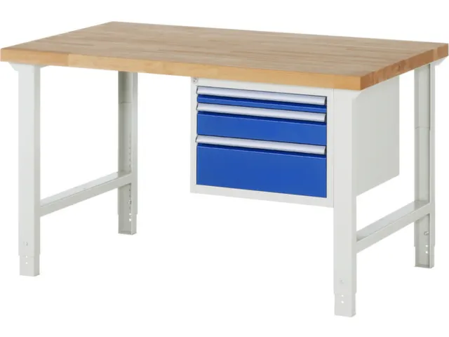 werkbank,HxBxD 790-1140x1500x900mm,beukblad,draagverm. 750kg,4voeten