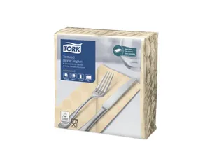 Tork 470314 Dinnerservet Zand 1/8 vouw 38x39cm 2-laags 12x100st - 1