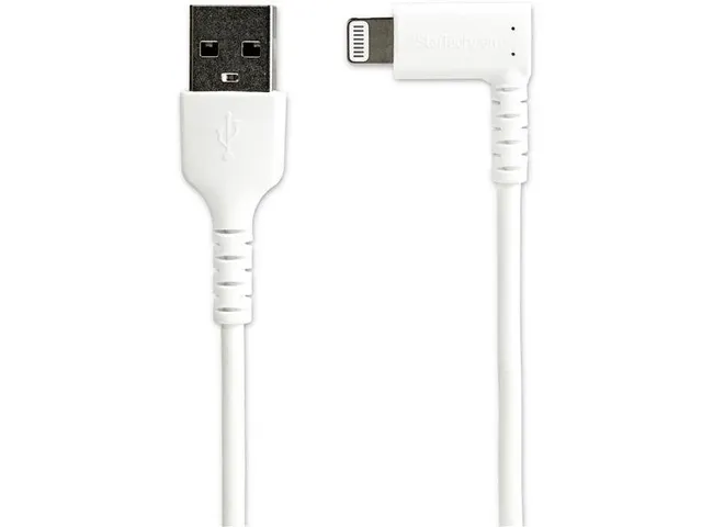 1 Meter gehoekte Lightning naar USB kabel Apple Wit Aramide