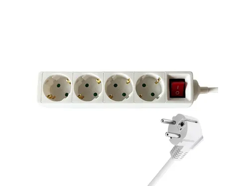 Stekkerdoos BRASQ 4 voudig 3 meter wit