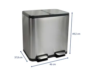 9502294 Afvalbak met voetpedaal MAULcycle 40L edelstaal 37.6x47x49cm z - 8