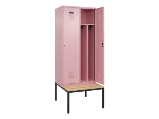 locker met bank,voor scheiding van kleding,HxBxD 2120x800x815mm,2vak - 1