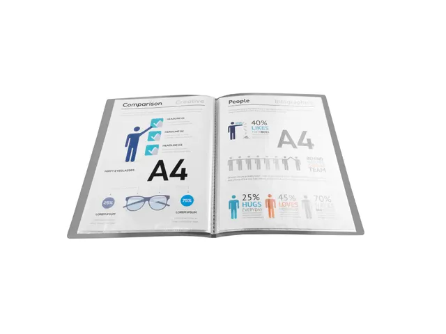 Protège-documents couverture carte semi rigide Teksto 60 vues - A4 -