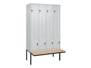 Z-garderobekast,HxBxD 2120x1200x815mm,8vak,vak B 300mm,draaigrendel - 1