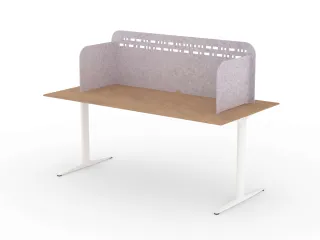 Akoestisch PET-vilt scheidingsscherm L 150x55cm lichtgrijs - 2