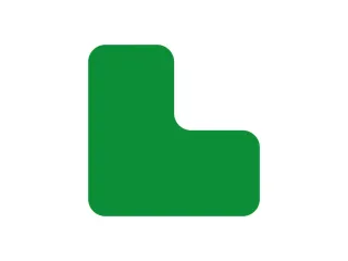 plaksymbool,L-vorm,markering HxB 100x100mm,PVC,groen - 2