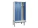 locker met bank,voor scheiding van kleding,HxBxD 2120x900x815mm,3vak