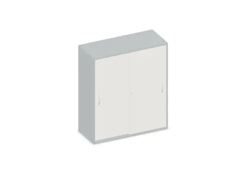 Schuifdeurkast 1150x1000x430mm Romp Lichtgrijs Decor Front Wit