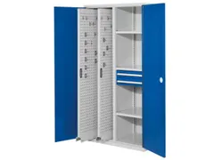 Uitschuifkast 1950x1000x600mm 2uitsch.wanden 3legborden 2laden Ral5010