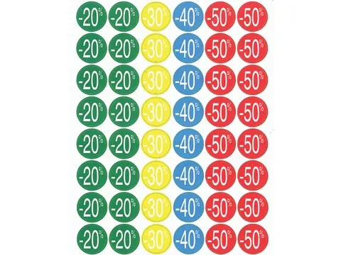 Agipa Kortinglabel van -20% tot - 50% geassorteerde kleuren